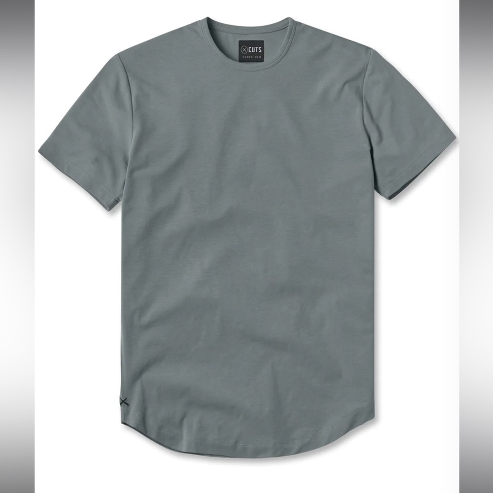 Cuts AO curve hem tee slate